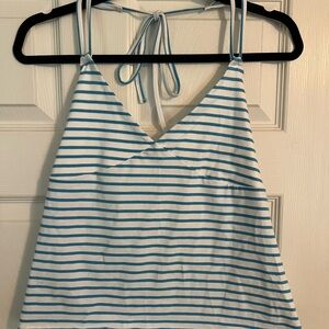 wild fable Blue and White Striped Halter Tank Top